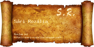 Sári Rozália névjegykártya